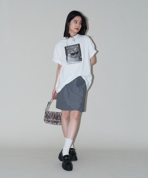 【SOLD】PUBLUX猫プリントTシャツ黒 PUBLUX/スリーキャット アニマル プリントTシャツ 限定展開