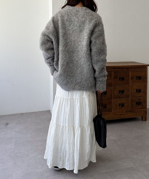 「DISCOAT」 ニットカーディガン FREE ブルー レディース_画像5