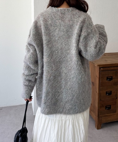 「DISCOAT」 ニットカーディガン FREE ブルー レディース_画像6