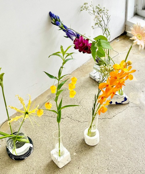sarasa design（サラサデザイン） 花瓶 b2c マーブルアート×グラス
