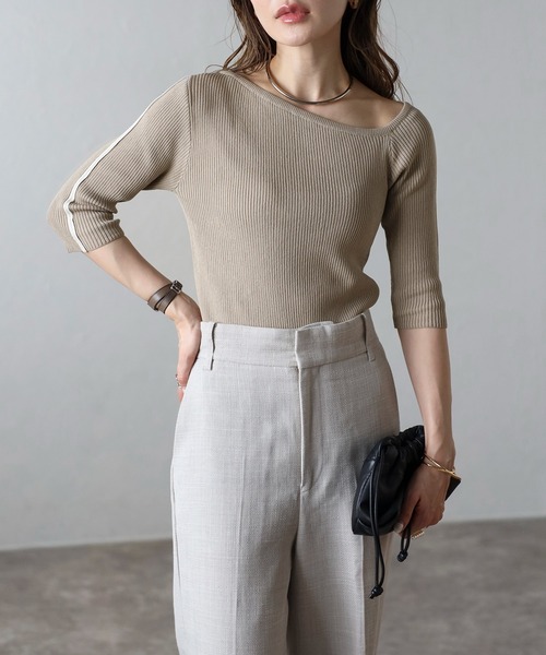 【新品】willfully アシンメトリーニット GRANCY】ZipDesign Asymmetry Knit / ジップデザイン