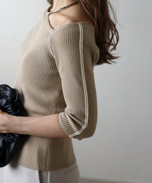 【新品】willfully アシンメトリーニット GRANCY】ZipDesign Asymmetry Knit / ジップデザイン