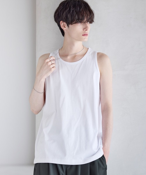 ASTRONOMY タンクトップ ピグメント加工綿100％タンクトップ メンズ
