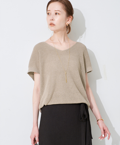 SLOBE IENA ニット セーター リネン混ノースリーブ レディース