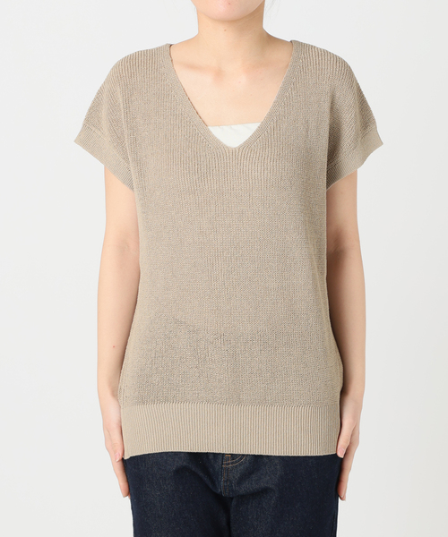 ☆SLOBE IENA☆リネン混ノースリーブニット リネン混ノースリーブ ニット（ニット／セーター）｜SLOBE IENA