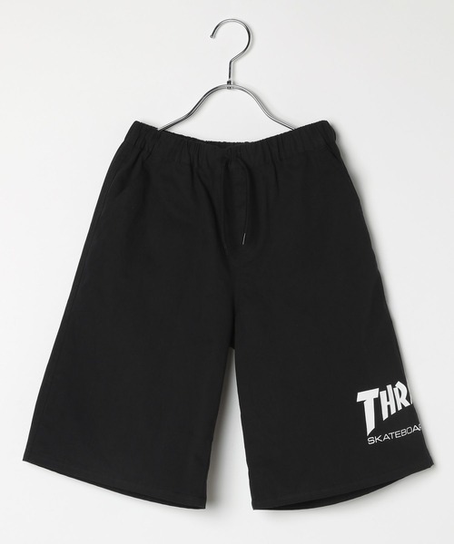 THRASHER ブラックショートパンツ THRASHER パンツ EASY HALF PANTS/スラッシャーワイドバギー