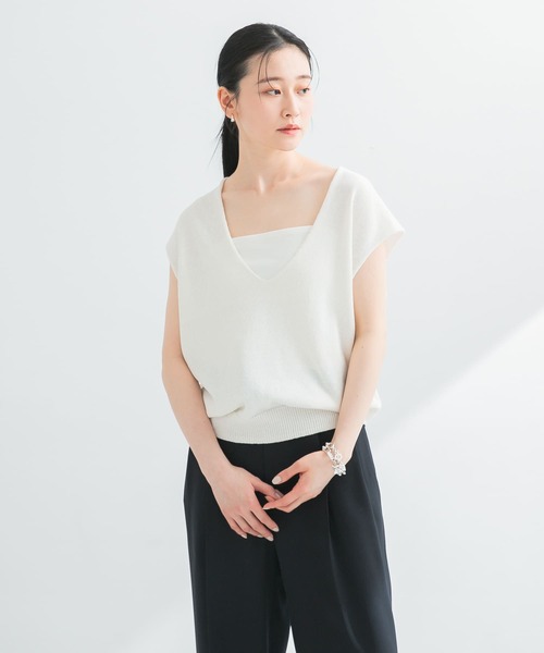 ベスト ジレ リネンコットンVネックニットベスト レディース URBAN RESEARCH ベスト ジレ リネンコットンVネックニットベスト