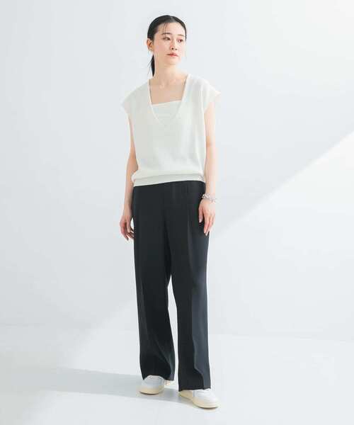 ベスト ジレ リネンコットンVネックニットベスト レディース URBAN RESEARCH ベスト ジレ リネンコットンVネックニットベスト