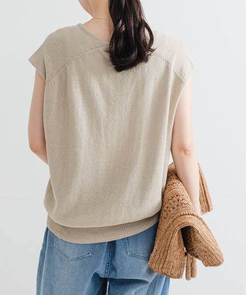URBAN RESEARCH ベスト ジレ リネンコットンVネックニットベスト