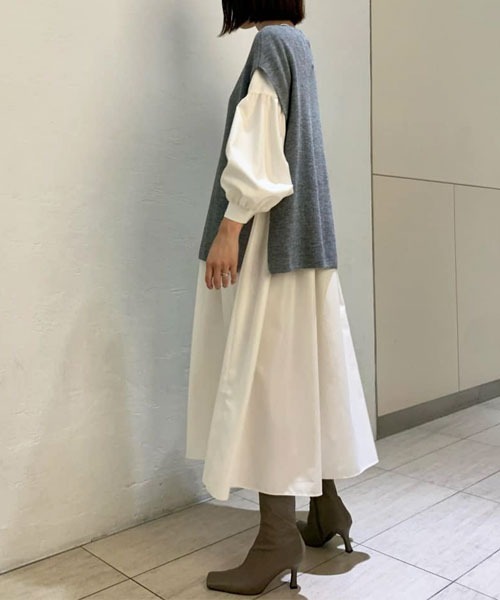 「Mila Owen」 コンビワンピース 0 ネイビー レディース_画像5