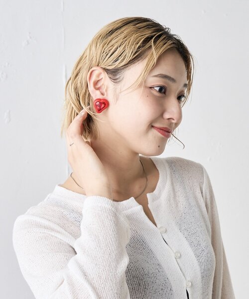 WHO'S WHO gallery ピアス クリスタルハートピアス レディース