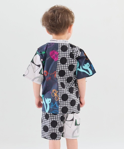 浴衣 「MOEMUSISAN X moimoln」BOYS甚平 キッズ 子供 男の子の画像