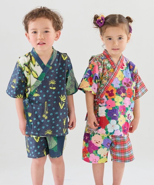 浴衣 「MOEMUSISAN X moimoln」BOYS甚平 キッズ 子供 男の子の画像