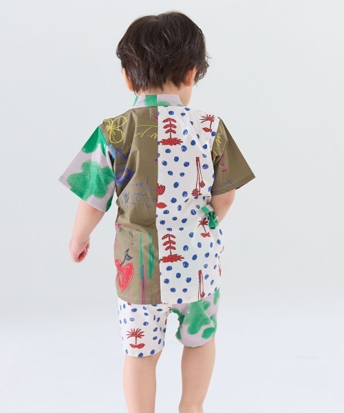浴衣 「MOEMUSISAN X moimoln」BOYS甚平 キッズ 子供 男の子の画像