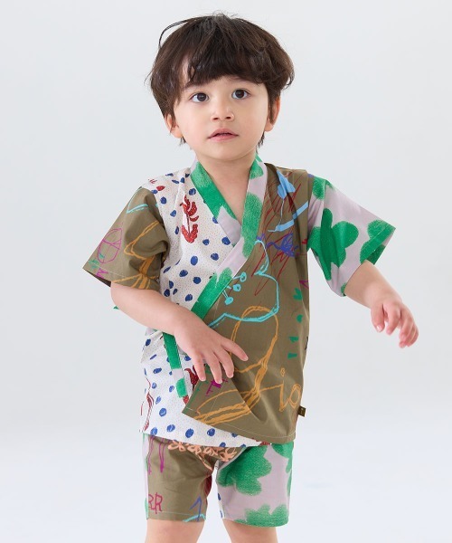 浴衣 「MOEMUSISAN X moimoln」BOYS甚平 キッズ 子供 男の子の画像