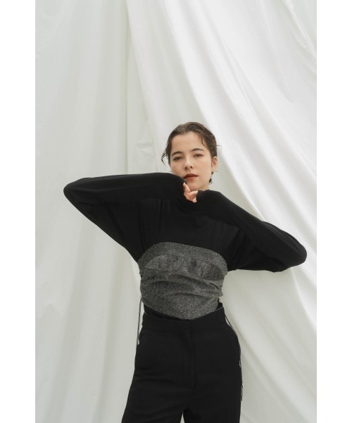 ニット セーター lame bustier combination knit レディース