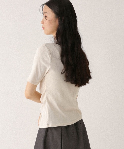 トップス tea Heather tシャツ フロントギャザーZIPTEE 497343 レディース