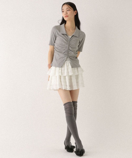 Heather tシャツ フロントギャザーZIPTEE 497343 レディース