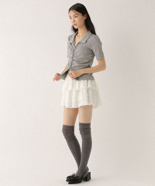 トップス tea ap retro tシャツ 2way配色ステッチトップス レディース
