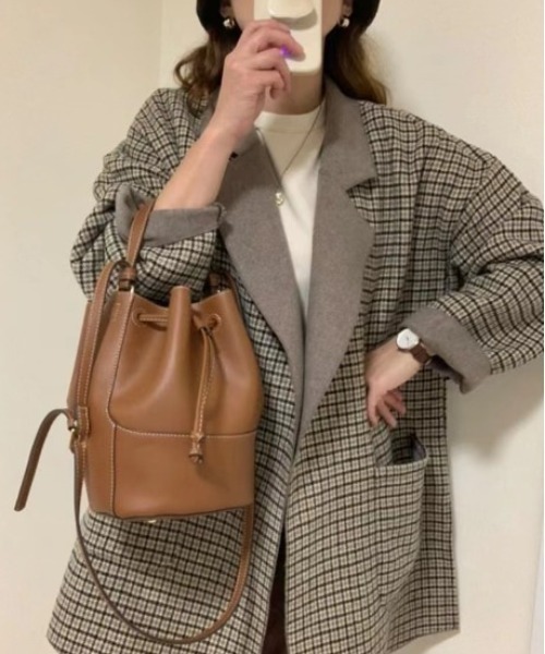 「ECLIN」 チェスターコート FREE ブラウン レディース_画像4