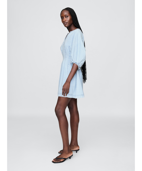 GAP（ギャップ） ワンピース デニム スプリットネック ミニワンピース