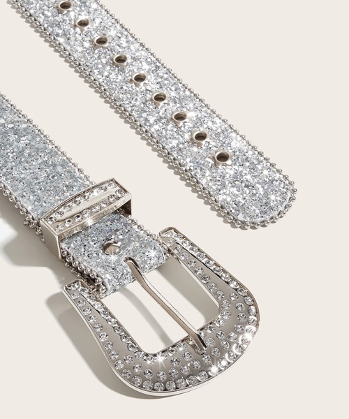 Ressaca（レサーカ） ベルト ラインストーンスタッズベルト レディース