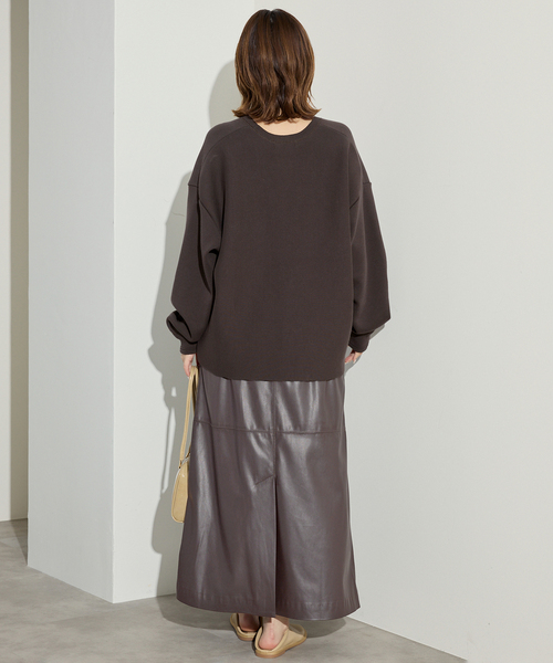 SLOBE IENA ニット セーター スムースオーバーVネックニット