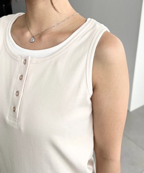 moment+ ヘンリーネック tシャツ ヘンリータンク＋ベーシックタンク2枚