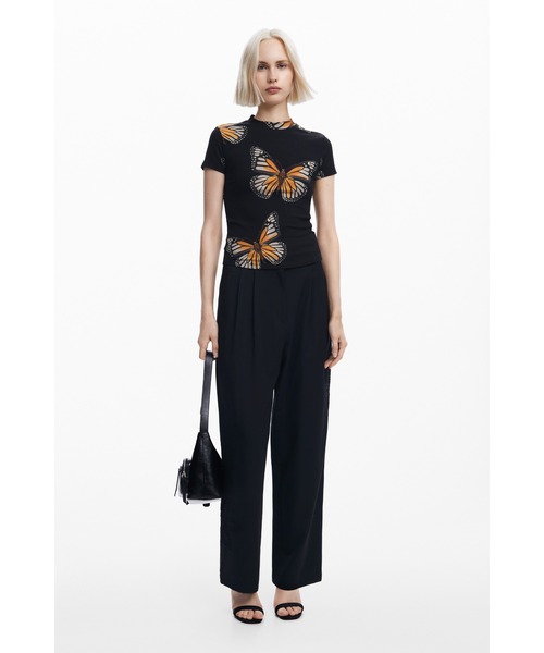 「Desigual」 半袖カットソー M ブラック レディース