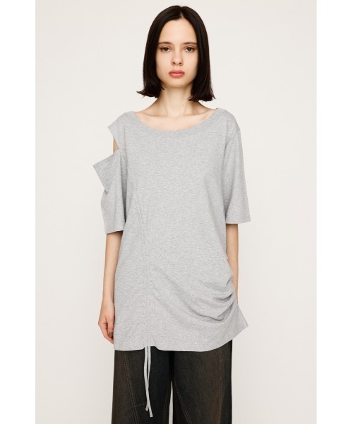 tシャツ ONE SHOULDER SHIRRING TOPS ワンショルダー シャーリング トップス 半袖 夏服 レディース SLY tシャツ ONE SHOULDER SHIRRING TOPS ワンショルダー