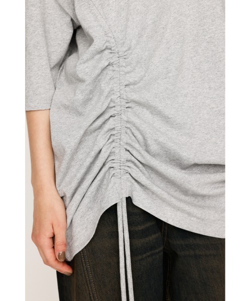 tシャツ ONE SHOULDER SHIRRING TOPS ワンショルダー シャーリング トップス 半袖 夏服 レディース SLY tシャツ ONE SHOULDER SHIRRING TOPS ワンショルダー