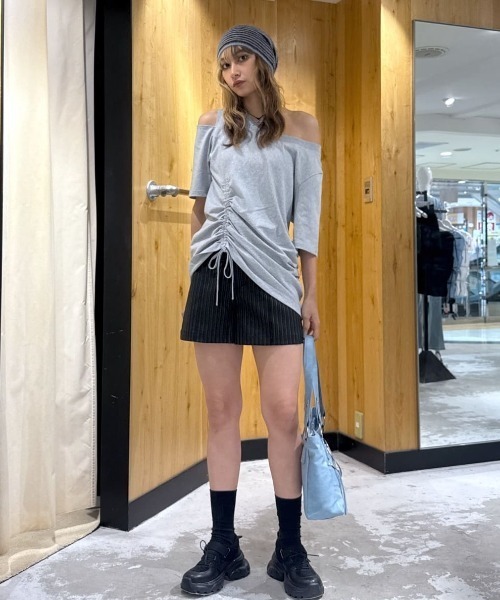 m*0様 Ruro for 6 SHIRRING T SHIRT Tシャツ　ブラ BEAUTY&YOUTH UNITED ARROWS｜<6(ROKU)>シアー シャーリング T