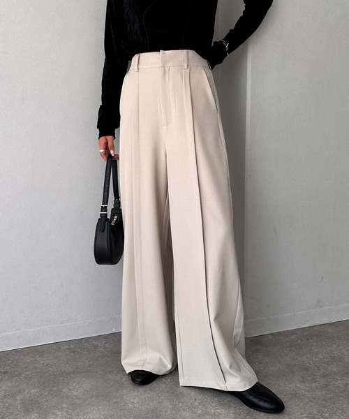 白　グレー　スラックス レディース パンツ　NICOLE SPORTS NICOLE CLUB FOR MEN（ニコルクラブフォーメン） スラックス 「23年