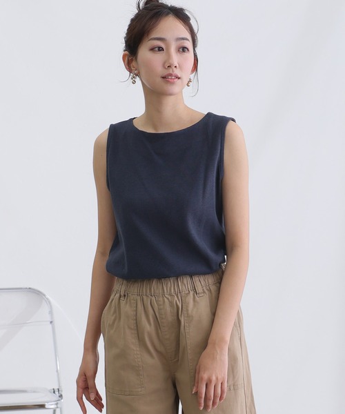 「ElegChic」 ノースリーブトップス M ホワイト レディース_画像6