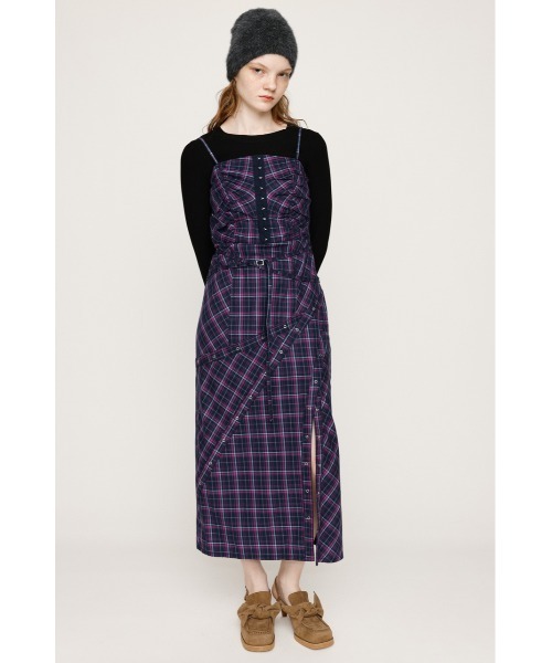 SLY（スライ） ワンピース FRONT HOOK CHECK CAMI OP フロントホック