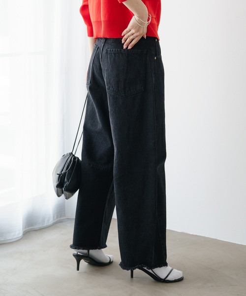 「PUAL CE CIN」 加工デニムパンツ MEDIUM グレー レディース