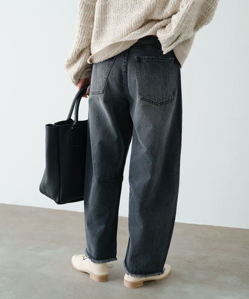 「PUAL CE CIN」 加工デニムパンツ MEDIUM グレー レディース