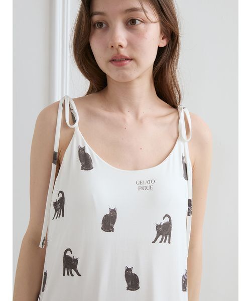 gelato pique（ジェラートピケ） パジャマ ルームウェア CAT総柄キャミ