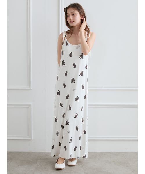 gelato pique CAT柄キャミワンピース gelato pique（ジェラートピケ） パジャマ ルームウェア 「HALLOWEEN