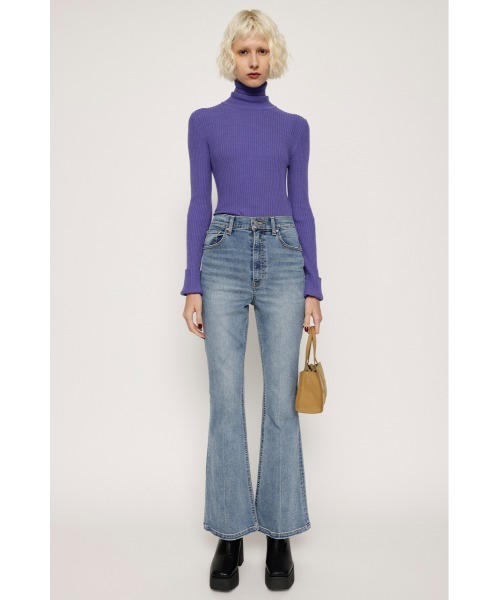 「SLY」 加工ブーツカットデニムパンツ 26inch ライトブルー レディース_画像2