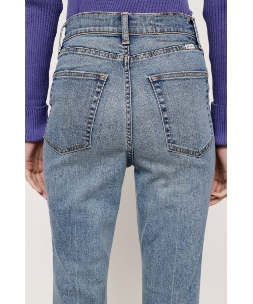 「SLY」 加工ブーツカットデニムパンツ 26inch ライトブルー レディース_画像7