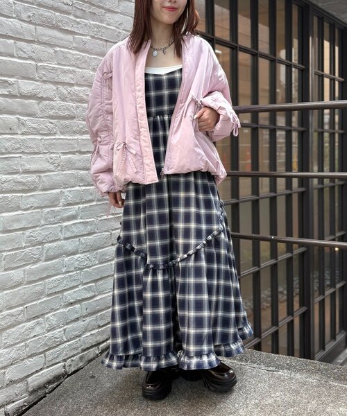 w closet（ダブルクローゼット） ブルゾン アウター 中綿リボン