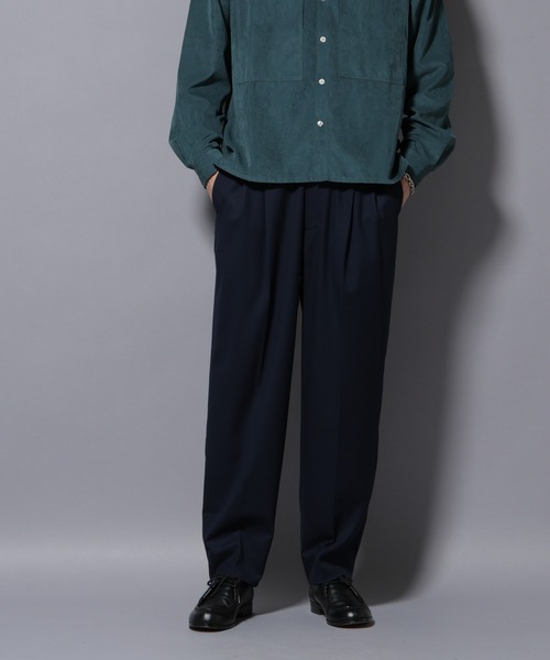 NANO universe（ナノ・ユニバース） スラックス 微起毛ワイド2タック