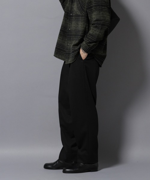 NANO universe（ナノ・ユニバース） スラックス 微起毛ワイド2タック