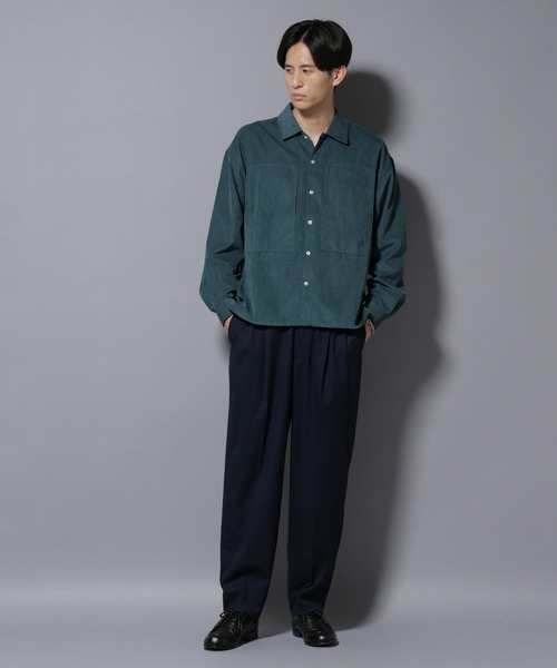 NANO universe（ナノ・ユニバース） スラックス 微起毛ワイド2タック