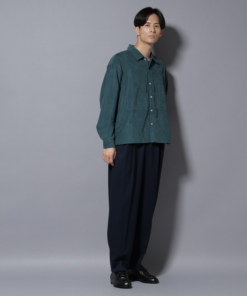 NANO universe（ナノ・ユニバース） スラックス 微起毛ワイド2タック