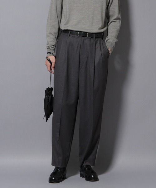 nWo！　　　　ワイズ✴2タックワイドテーパードパンツスラックス#400 NANO universe（ナノ・ユニバース） スラックス 微起毛ワイド2タック