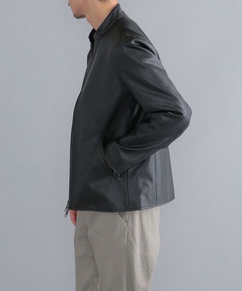 SHIPS（シップス） レザージャケット LARGE ネイビー メンズ