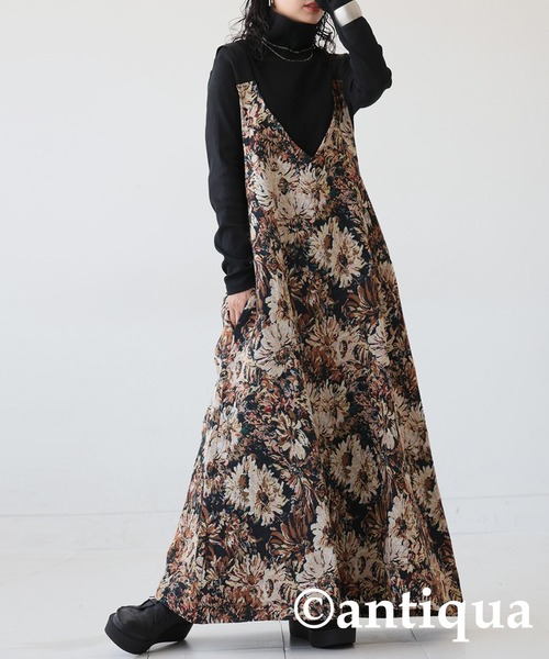 antiqua 「antiqua」 サロペットスカート FREE オレンジ レディース