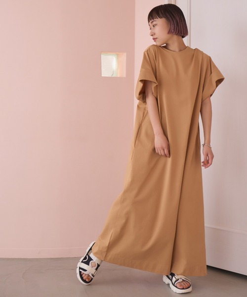 「emmi」 半袖ワンピース FREE ネイビー レディース_画像3